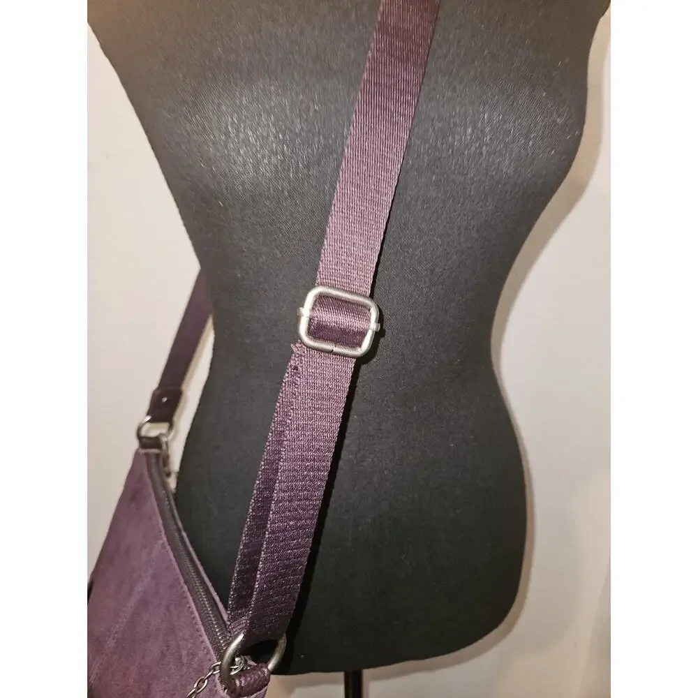NWOT THE Sak Lucia Suede Leather Crossbody In Aubergine Color 11x12